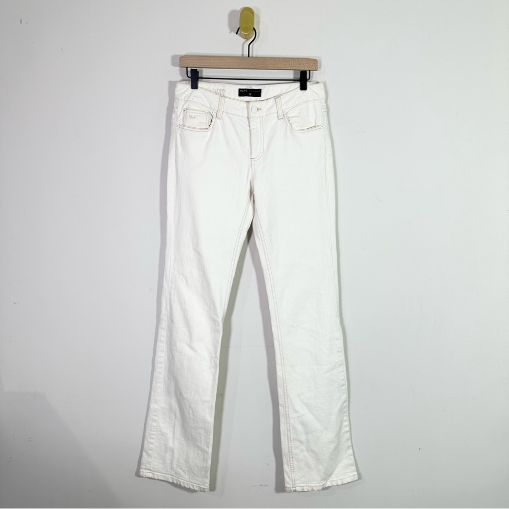 Marc Jacob White Angela 001 Low Rise Boot Cut Stretch Jeans